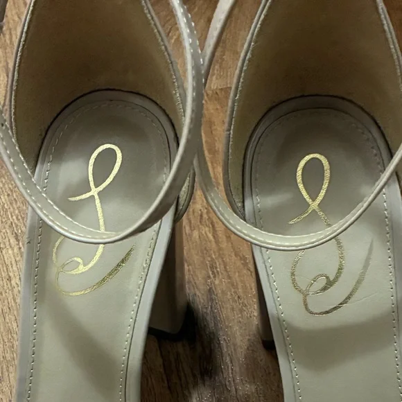 Sam Edelman Nude/Tan  Strappy Heels with Ankle Buckle 4 inch heels US 8M-EUR 38 - Picture 11 of 13